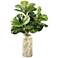 Fiddle Leaf Fig Branches 34" High Faux Plant in Tall Vase
