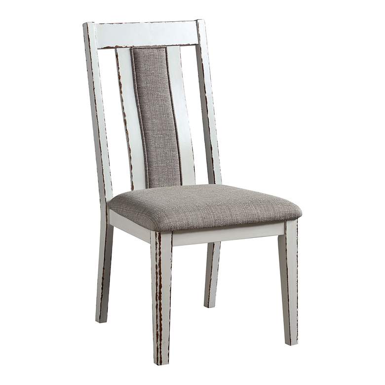 Image 2 Fie Warm Gray Fabric Dining Side Chairs Set of 2 more views