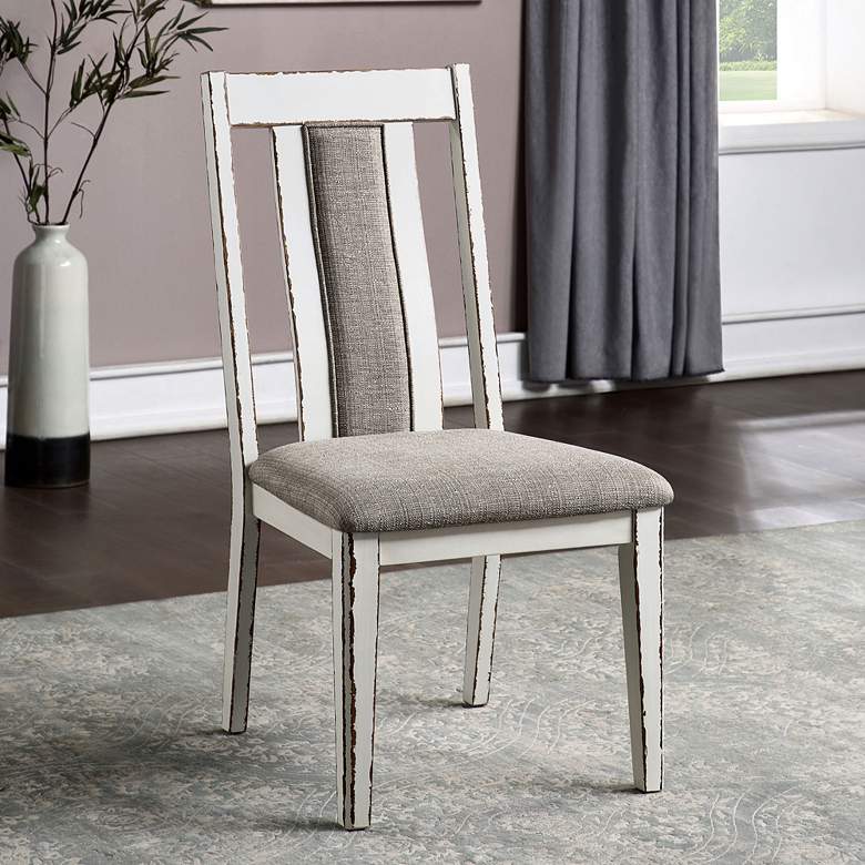 Image 5 Fie Warm Gray Fabric Dining Side Chairs Set of 2 more views