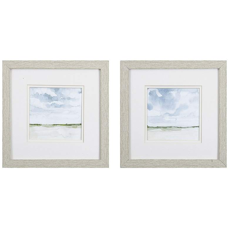 Image 1 Field After Rain 11"W x 11"H Framed Art Set of 2