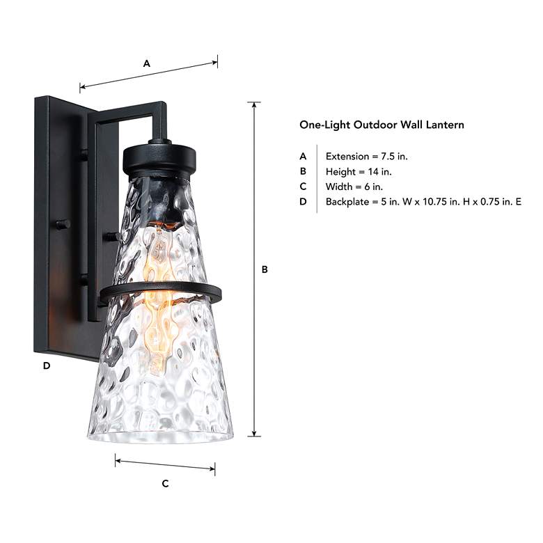 Image 5 Field Daisy Lane Black Outdoor Hardwired Wall Sconce more views