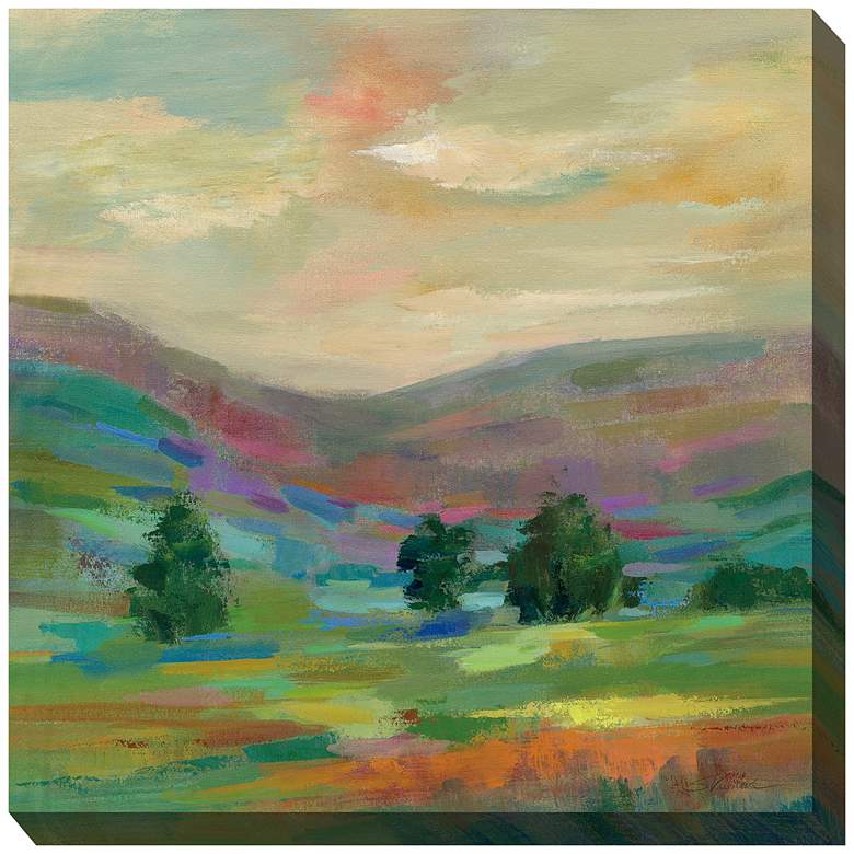 Image 1 Fields Afar 24" Square All-Weather Outdoor Canvas Wall Art