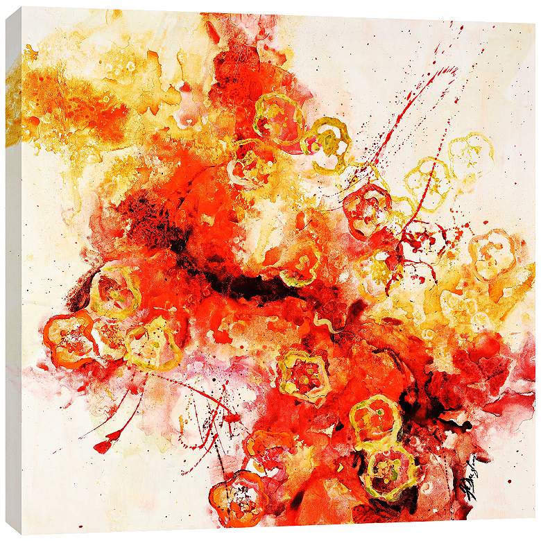 Image 1 Fiery Burst I 36 inch Square Canvas Wall Art