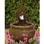 Fiery Flame 25" High Patio Bubbler Fountain with Light