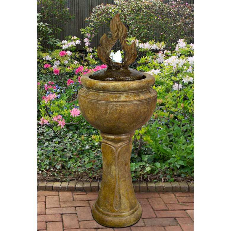 Image 1 Fiery Flame 45 1/2" High Garden Bubbler Fountain