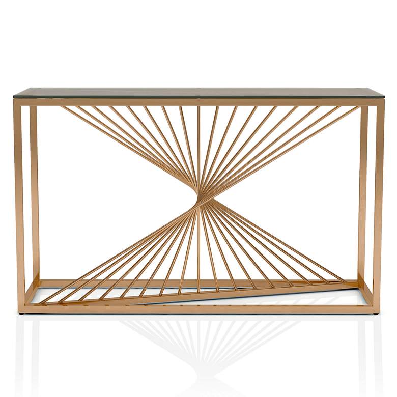 Image 5 Fife Lake 47 1/4" Wide Gold Metal Rectangular Console Table more views