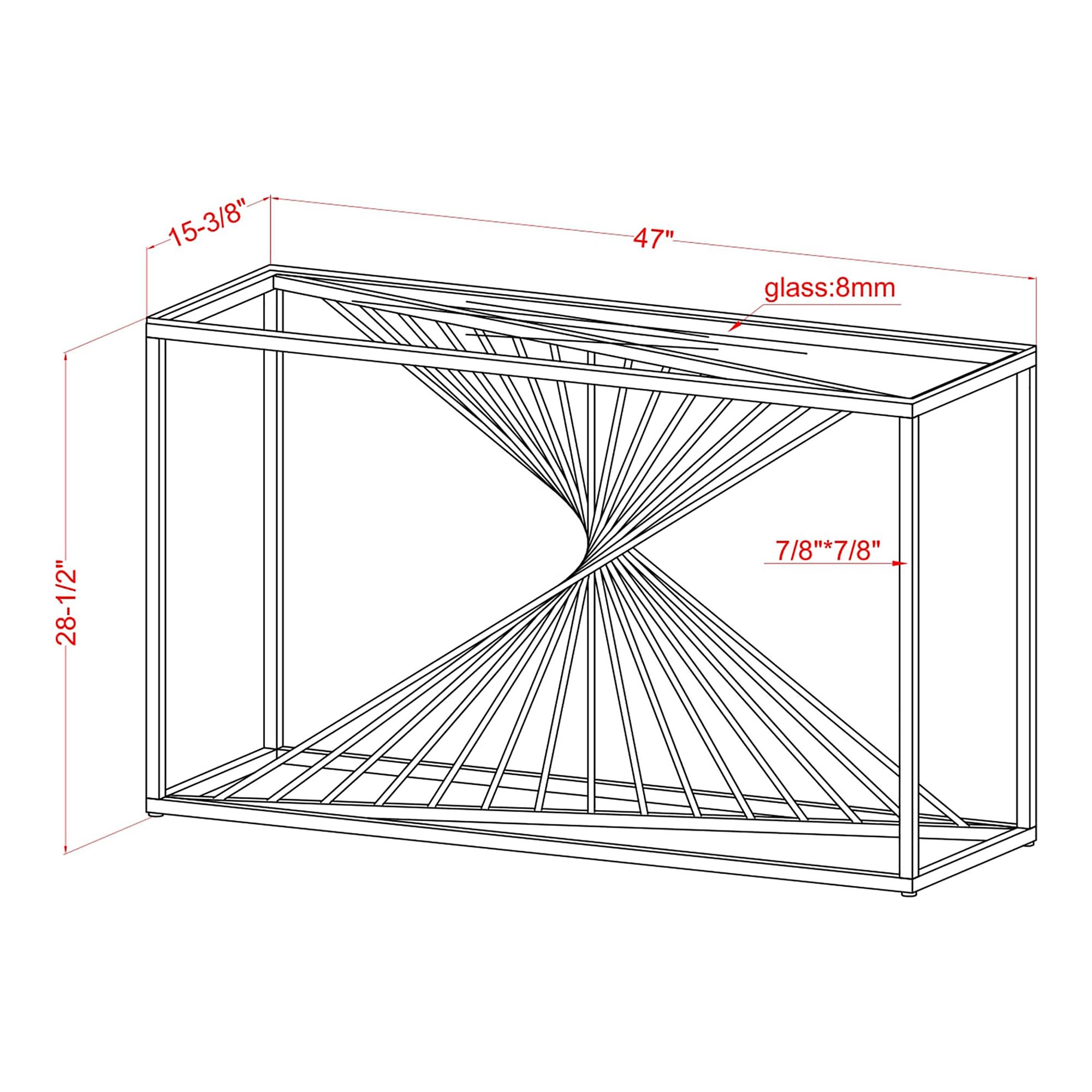 Fife Lake 47 1/4" Wide Gold Metal Rectangular Console Table