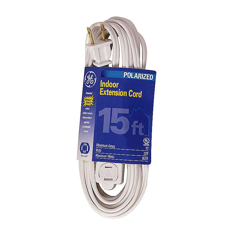 Image 1 Fifteen Foot White Indoor Extension Cord