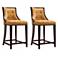 Fifth Ave Counter Stool in Camel and Dark Walnut (Set of 2)