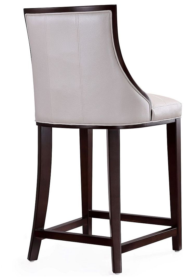 Image 7 Fifth Ave Counter Stool in Pearl White and Walnut (Set of 3) more views