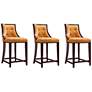 2_Fifth Avenue 26" Camel Faux Leather Counter Stools Set of 3