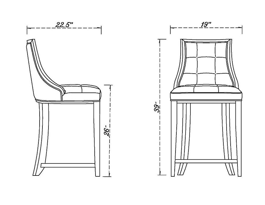 Fifth Avenue 26" Camel Faux Leather Counter Stools Set of 3 in scene