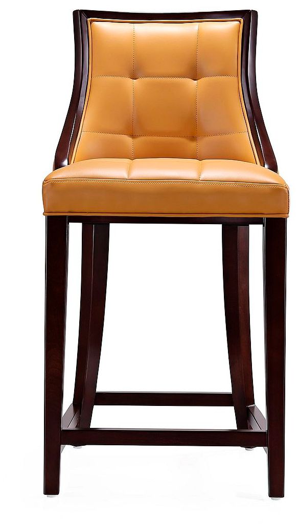 Fifth Avenue 26" Camel Faux Leather Counter Stools Set of 3 in scene