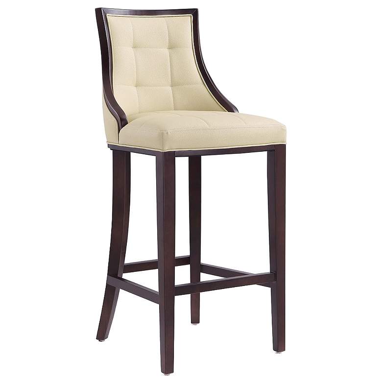 Image 1 Fifth Avenue 45 in. Cream and Walnut Beech Wood Bar Stool