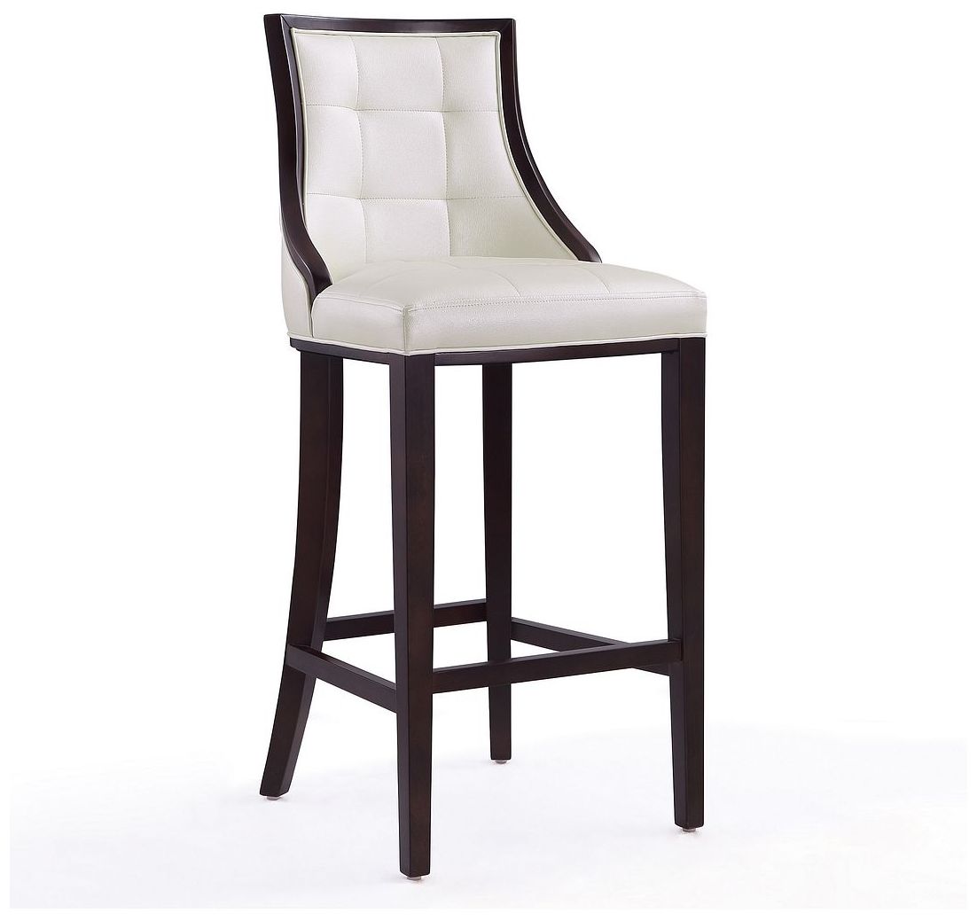 Image 4 Fifth Avenue Bar Stool in Pearl White and Walnut (Set of 2) more views