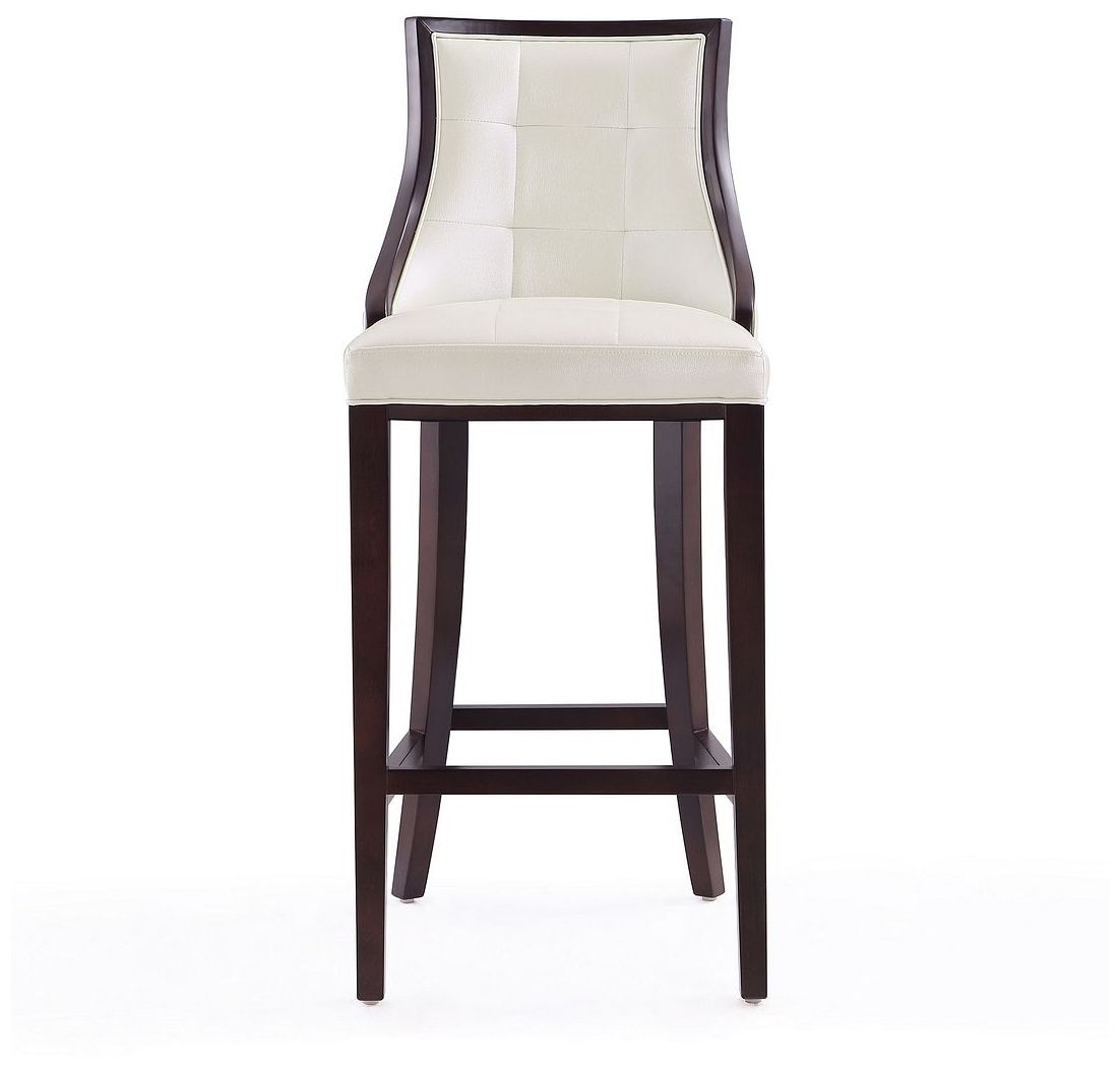 Image 5 Fifth Avenue Bar Stool in Pearl White and Walnut (Set of 2) more views