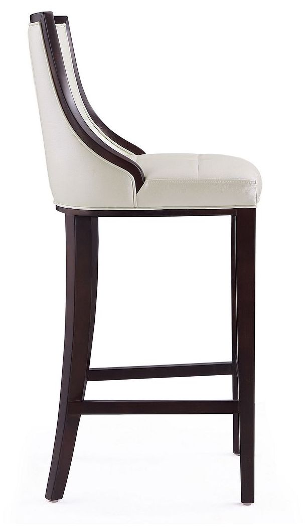 Image 6 Fifth Avenue Bar Stool in Pearl White and Walnut (Set of 2) more views