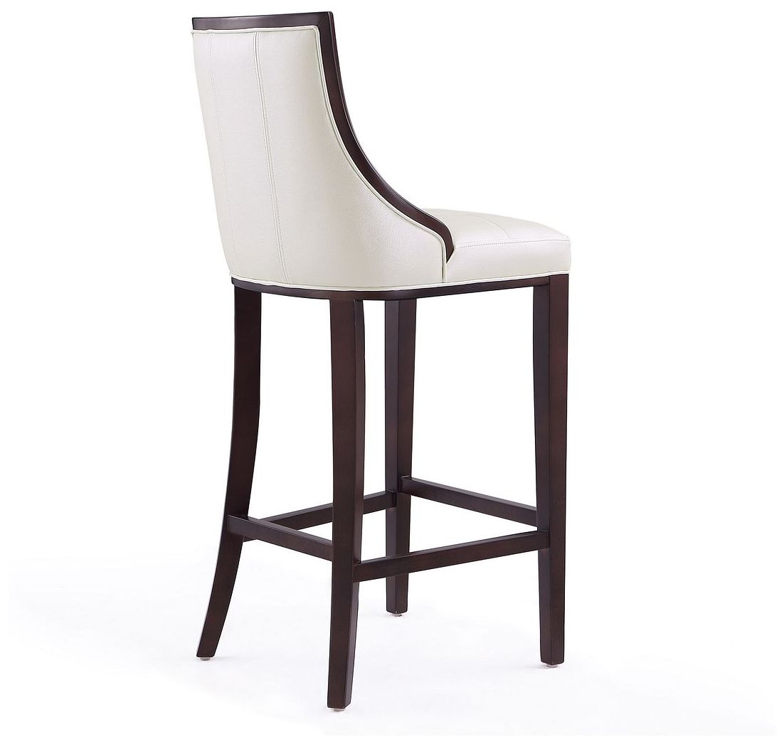 Image 7 Fifth Avenue Bar Stool in Pearl White and Walnut (Set of 2) more views