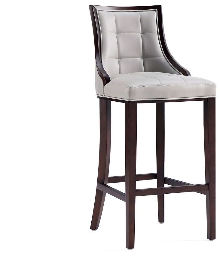 Image 4 Fifth Avenue Faux Leather Barstool in Light Grey (Set of 2) more views