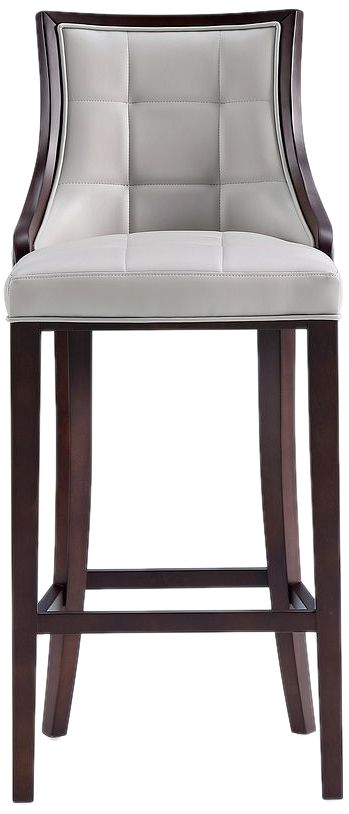 Image 5 Fifth Avenue Faux Leather Barstool in Light Grey (Set of 2) more views