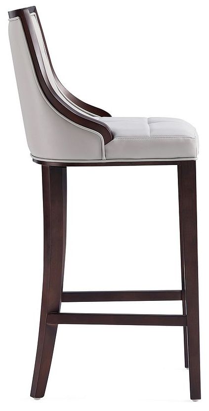 Image 6 Fifth Avenue Faux Leather Barstool in Light Grey (Set of 2) more views