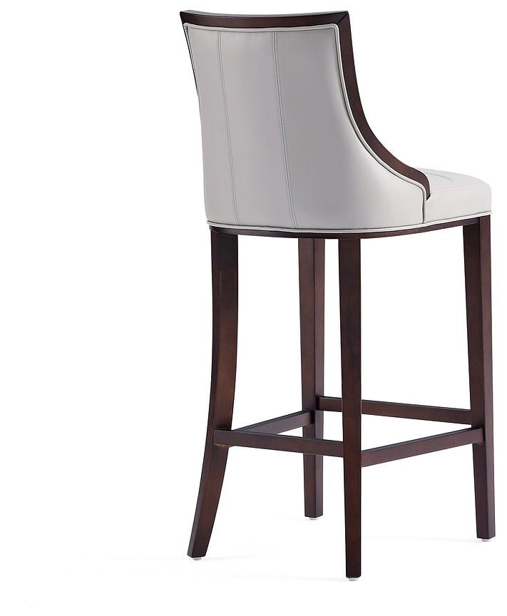 Image 7 Fifth Avenue Faux Leather Barstool in Light Grey (Set of 2) more views