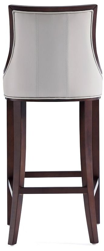 Fifth Avenue Faux Leather Barstool in Light Grey (Set of 2)