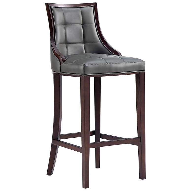 Image 1 Fifth Avenue Faux Leather Barstool in Pebble Grey