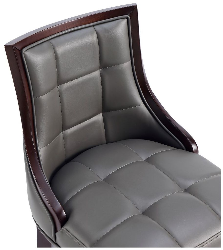 Fifth Avenue Faux Leather Barstool in Pebble Grey