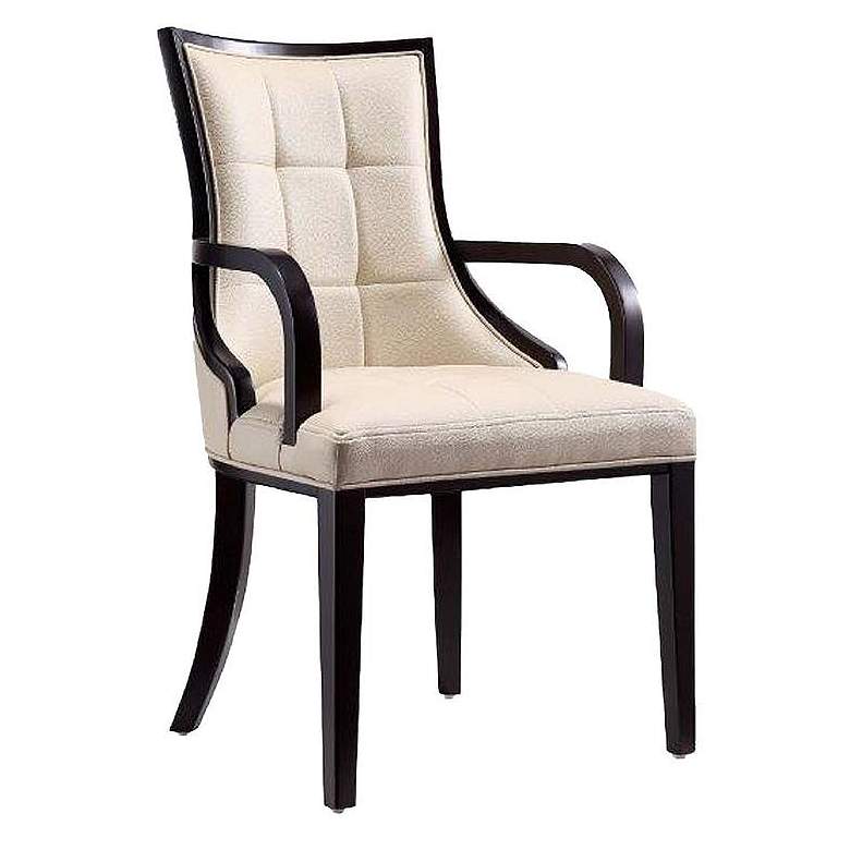 Image 1 Fifth Avenue Faux Leather Dining Armchair Cream and Walnut