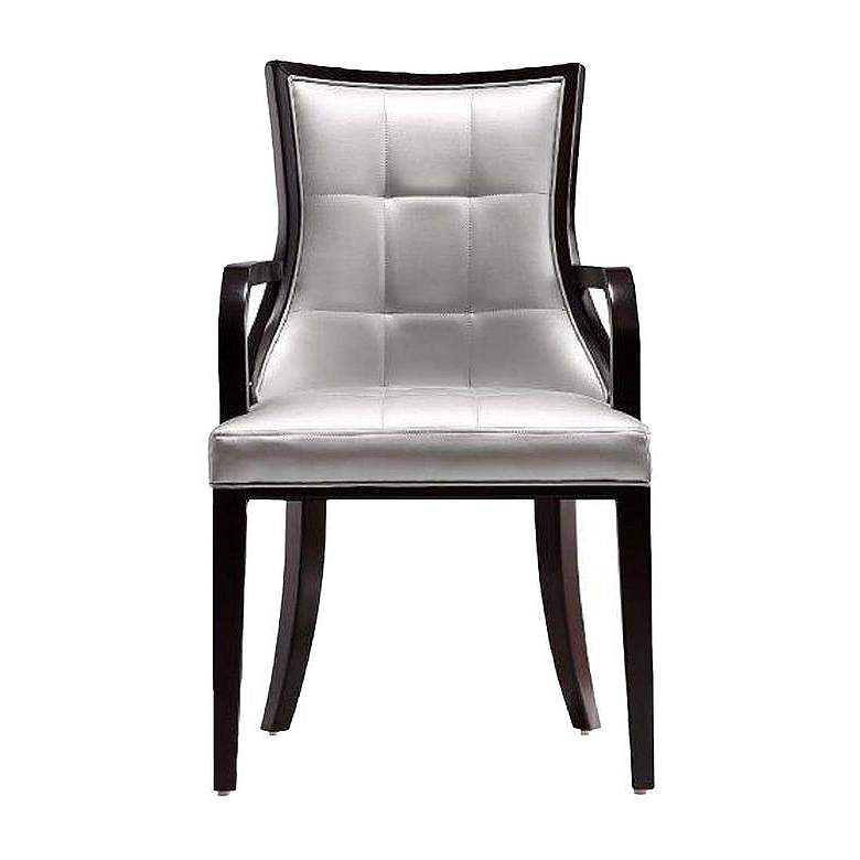 Image 1 Fifth Avenue Faux Leather Dining Armchair in Silver and Walnut