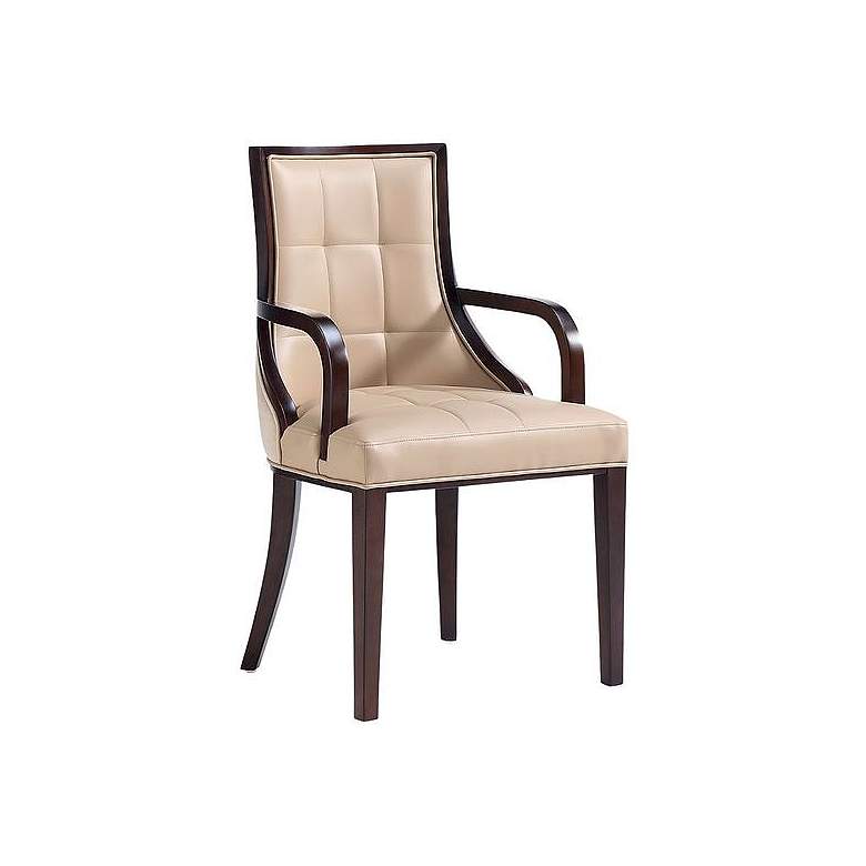 Image 1 Fifth Avenue Faux Leather Dining Armchair in Tan and Walnut