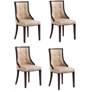 Fifth Avenue Faux Leather Dining Chair in Tan and Walnut (Set of 4)
