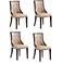 Fifth Avenue Faux Leather Dining Chair in Tan and Walnut (Set of 4)