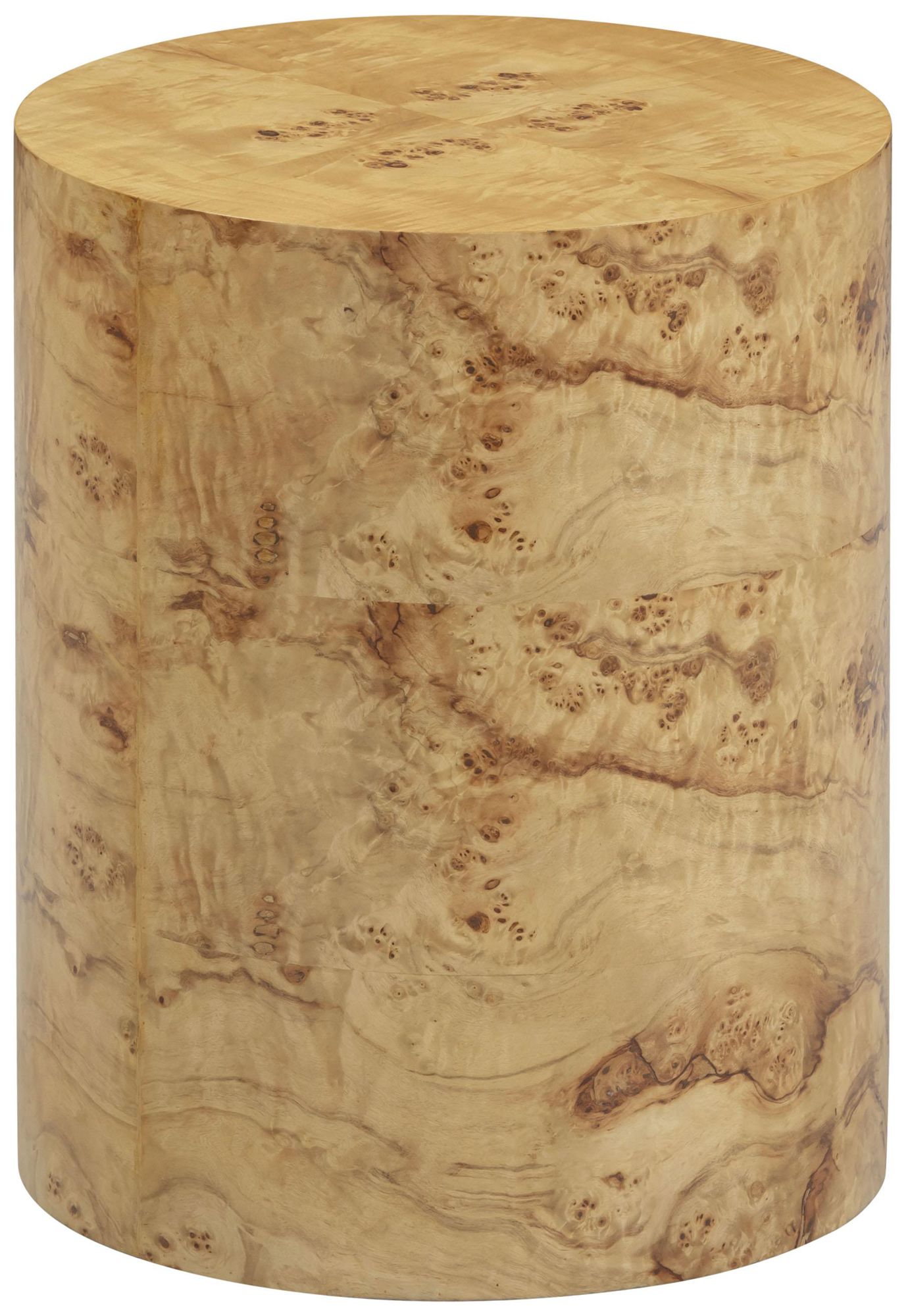 Image 4 Fig Natural Burl Drum Side Table more views