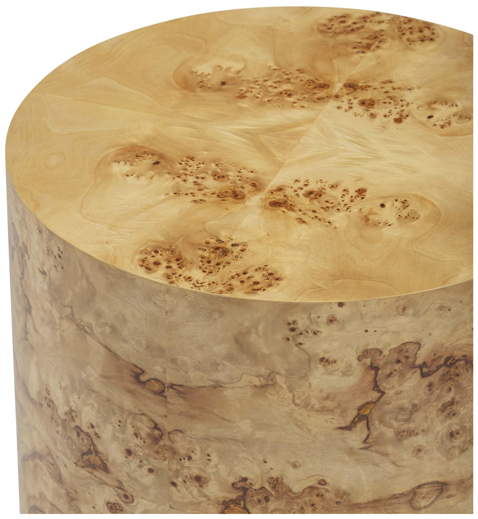 Image 5 Fig Natural Burl Drum Side Table more views