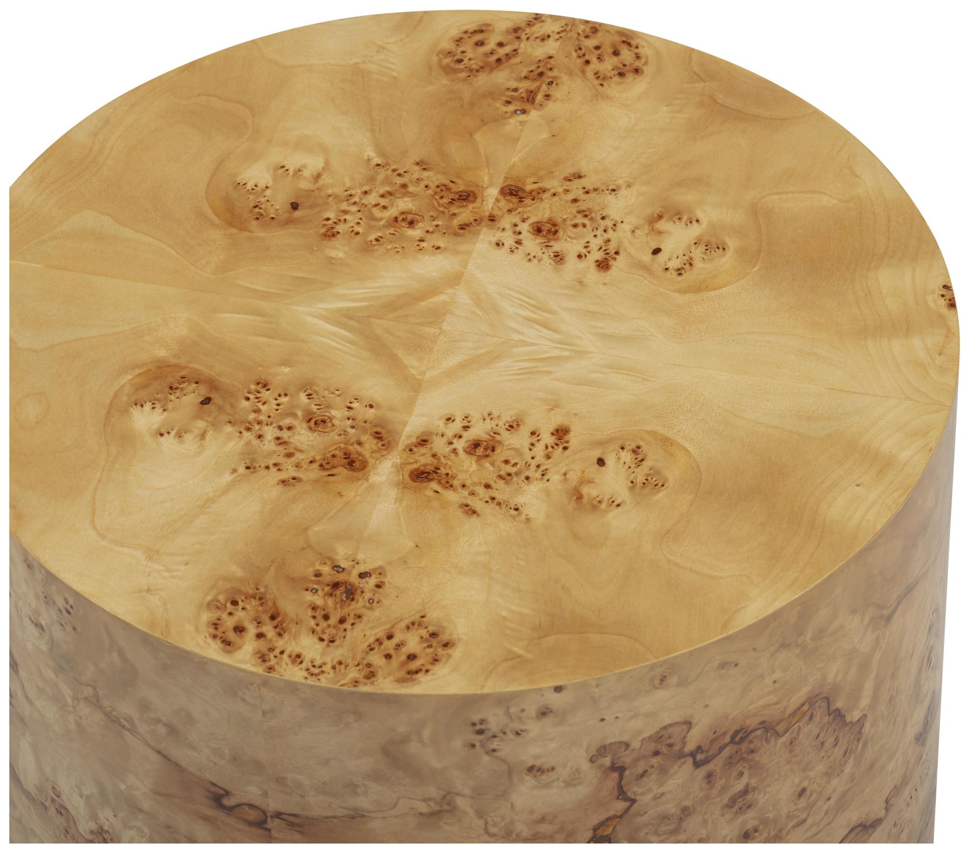 Image 7 Fig Natural Burl Drum Side Table more views