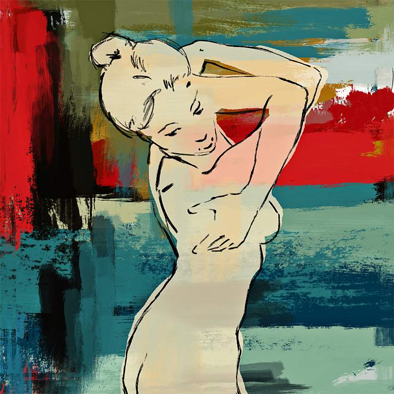 Image 1 Figurative Lines 30 inch Square Giclee on Canvas Wall Art