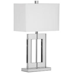 Figure Rectangular Crystal Table Lamp with White Shade