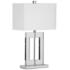 Figure Rectangular Crystal Table Lamp with White Shade