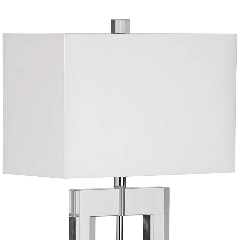Image 2 Figure Rectangular Crystal Table Lamp with White Shade more views