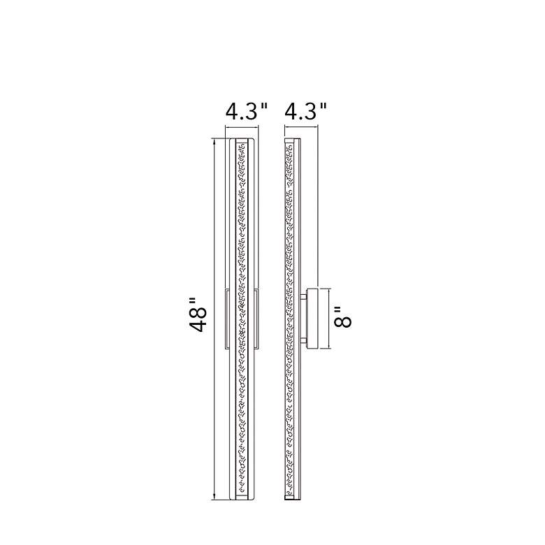 Image 7 Fiji 48" High Black Crystal LED Outdoor Wall Light more views