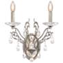 Filigrae 16"H x 14"W 2-Light Crystal Wall Sconce in Antique Silve