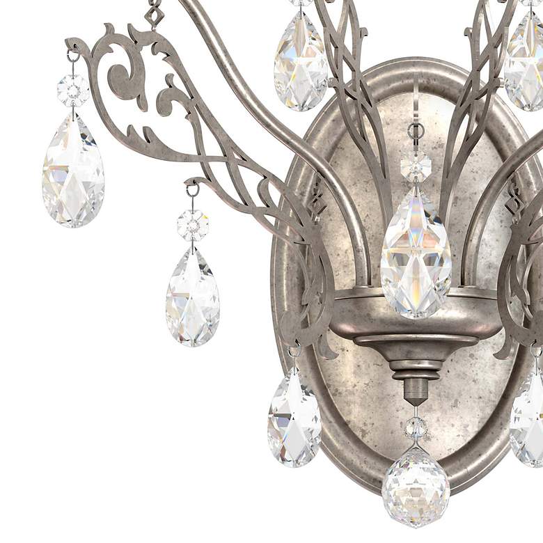 Image 3 Filigrae 16"H x 14"W 2-Light Crystal Wall Sconce in Antique Silve more views