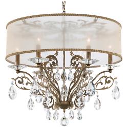 Filigrae 22"H x 24"W 6-Light Crystal Chandelier in Etruscan Gold