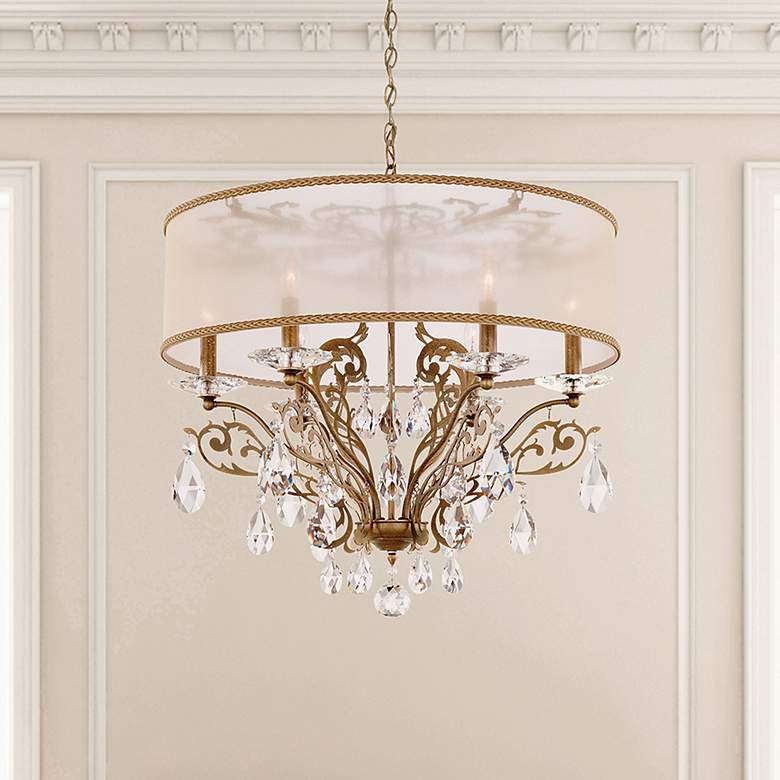 Image 1 Filigrae 22"H x 24"W 6-Light Crystal Chandelier in Etruscan Gold