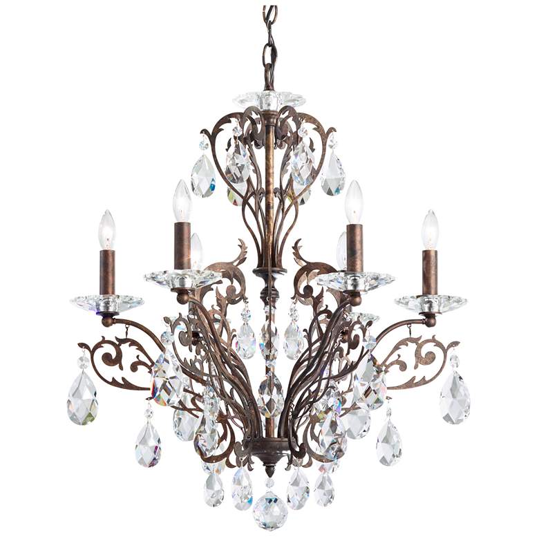 Image 1 Filigrae 26"H x 22.5"W 6-Light Crystal Chandelier in Heirloom Bro
