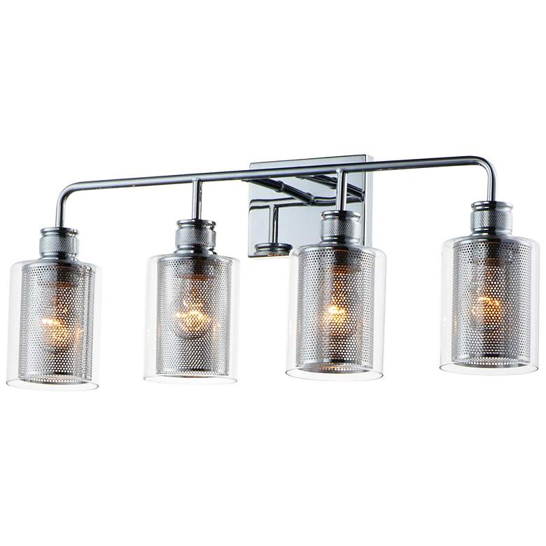 Image 1 Filigree 4-Light " Wide Polished Chrome Wall Sconce