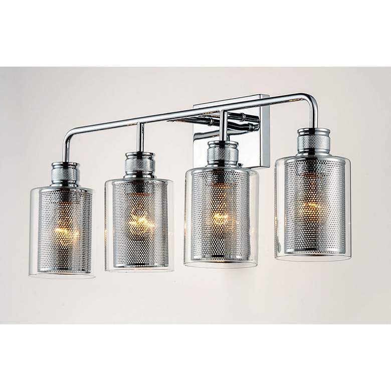 Image 2 Filigree 4-Light " Wide Polished Chrome Wall Sconce more views