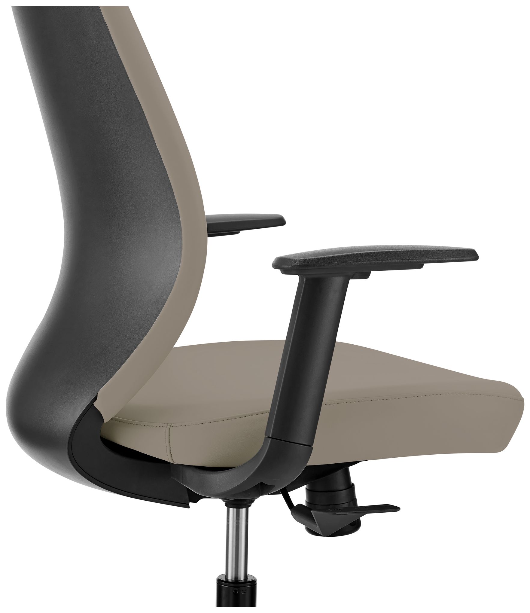 Filip Low Back Office Chair in Light Gray Leatherette
